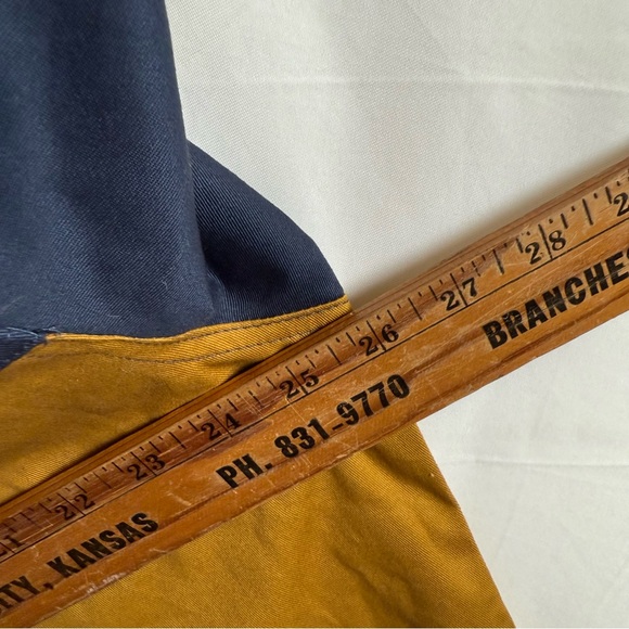 Brixton Colorblock Hooded Anorak Pullover Jacket Navy Mustard 100% Cotton - Picture 11 of 11